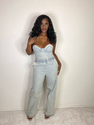 Denim Pant Set