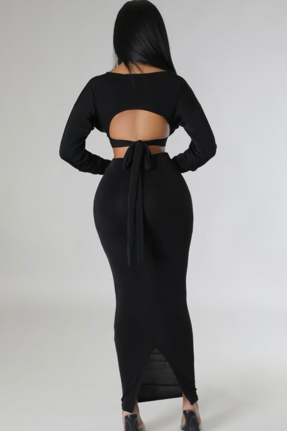 Long Black Skirt Set