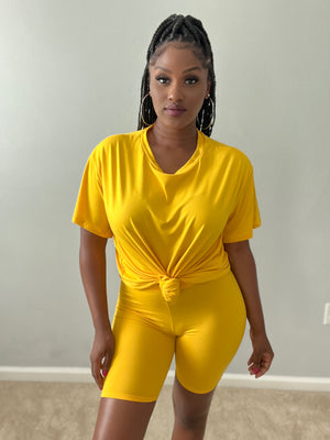 Dark Yellow Short Set